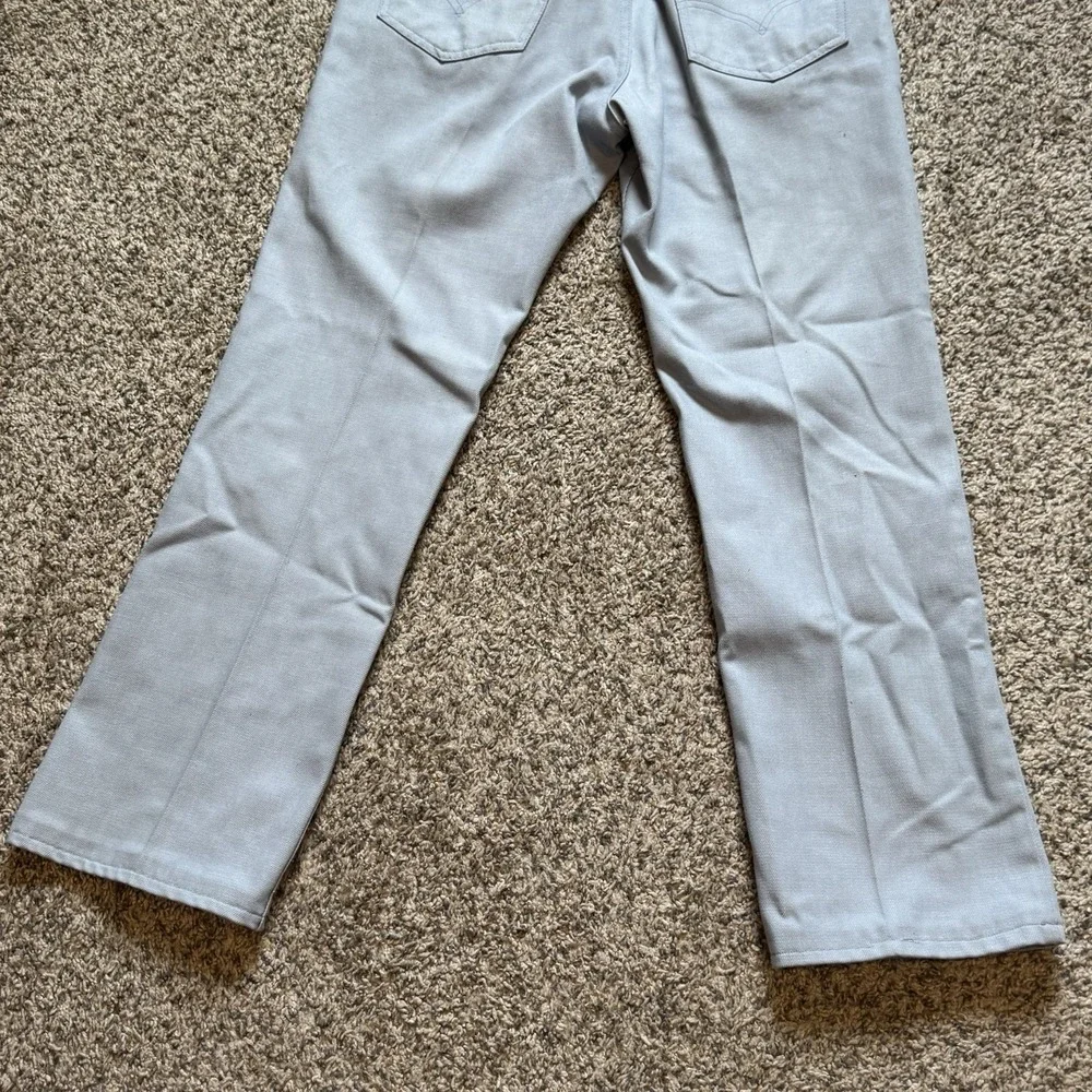 Vintage 70s Levis Sta-Prest 520 Pants 30x28 Slate Blue Black Tab Talon Zip Big E